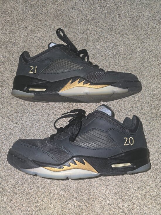 Mens Air Jordan 5 Retro Low Black Metallic Gold Size 7.5 DJ1094 001 main image 4